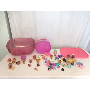 LOL Surprise! Pink Glitter Carrying Case Tote Doll Storage +‎ 18 LOL dolls and 3